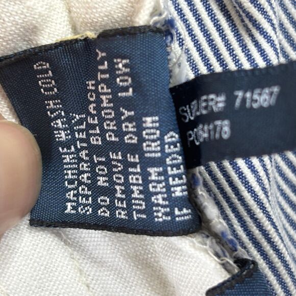 Polo Ralph Lauren Shorts Mens 38 Blue White Hickory Stripe Cargo Carpenter Work - Picture 12 of 16